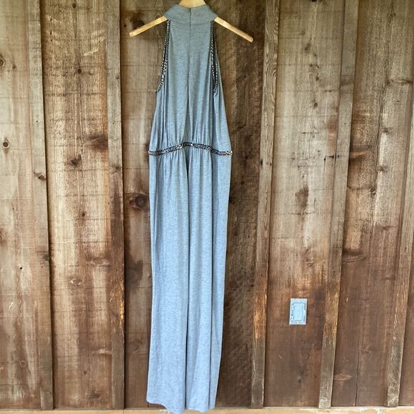 Elliatt Halter Mock-neck Cut-out Keyhole Snake Print Trim Wide Leg Jumpsuit - Picture 3 of 11